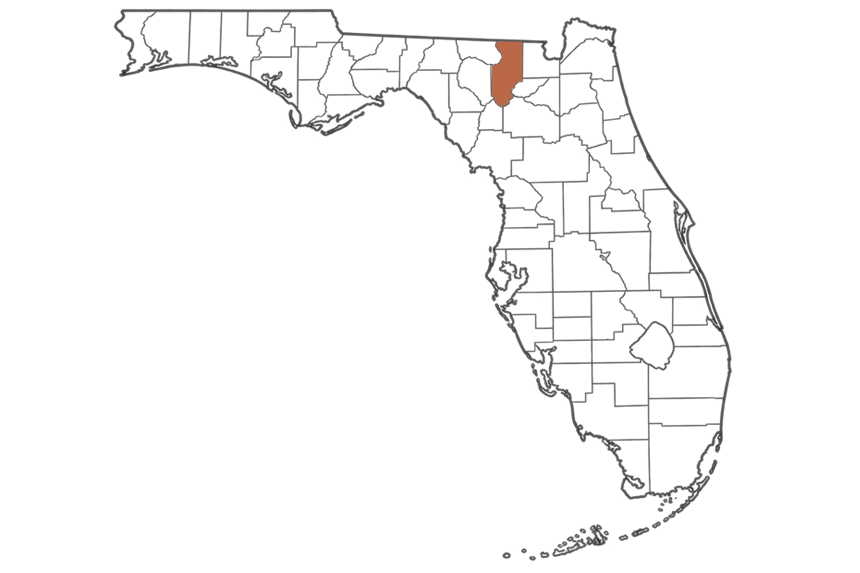 Columbia County Florida jobs map highlighting Columbia County
