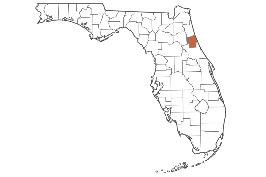 Flagler County Florida jobs map highlighting Flagler County