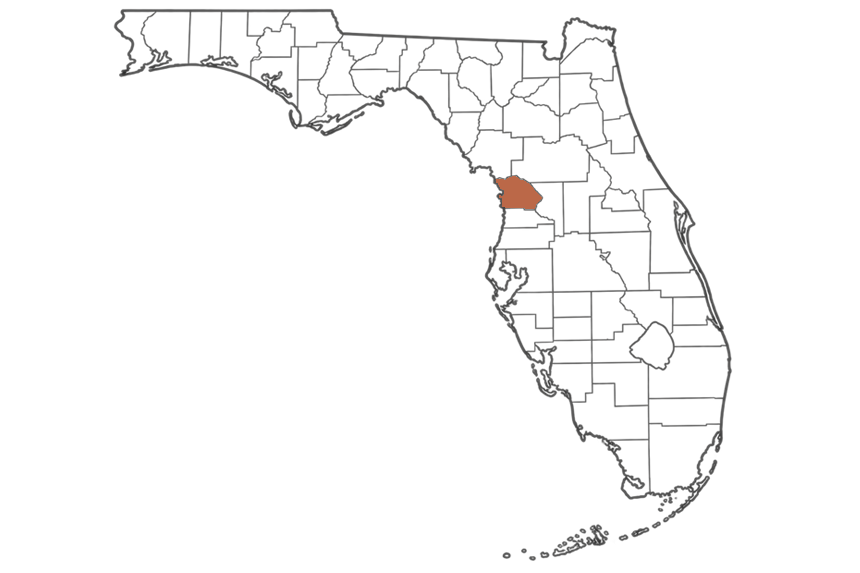 Citrus County Florida jobs map highlighting Citrus County