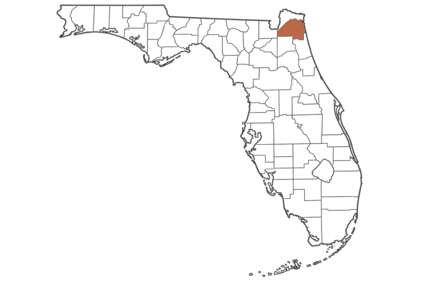 Duval County Florida jobs map highlighting Duval County