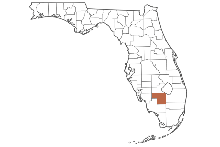 Hendry County Florida jobs map highlighting Hendry County