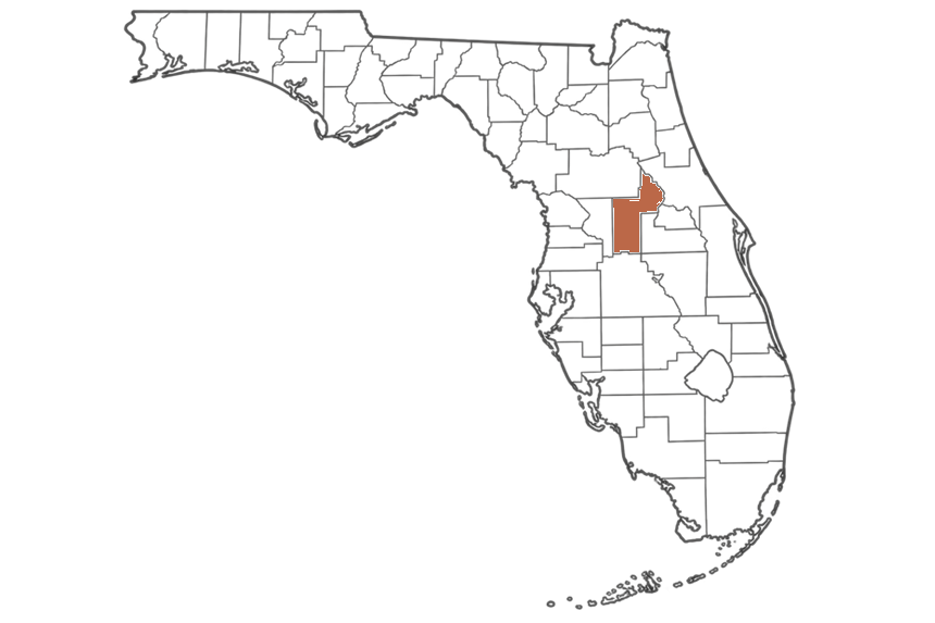 Lake County Florida jobs map highlighting Lake County