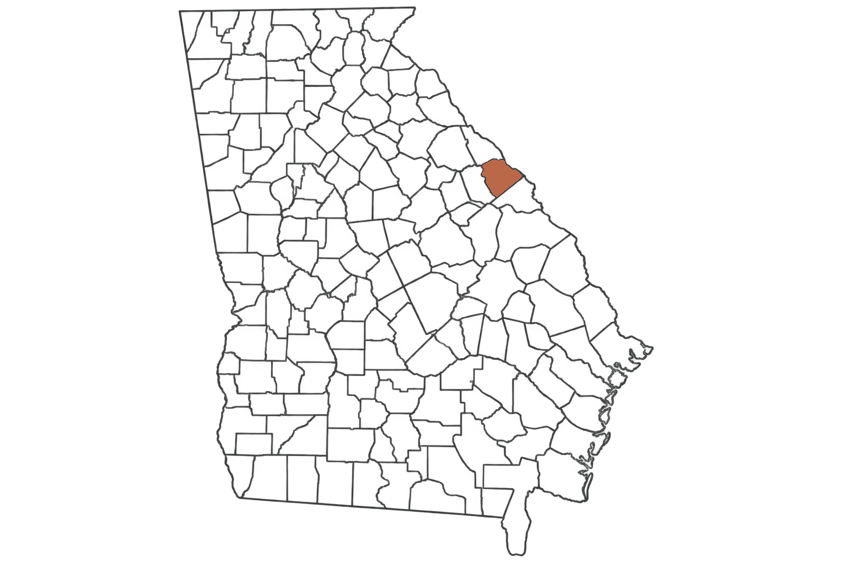 Columbia County Georgia jobs map highlighting Columbia County