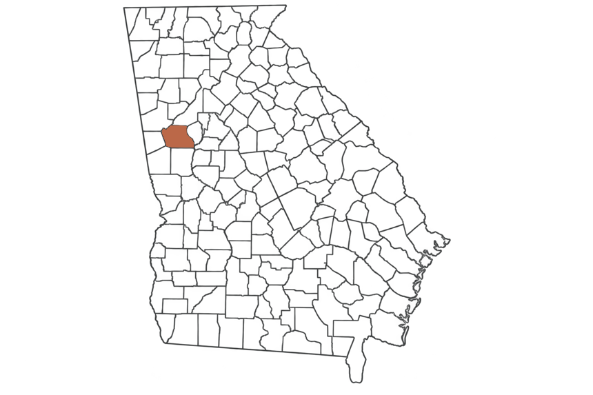 Coweta County Georgia jobs map highlighting Coweta County