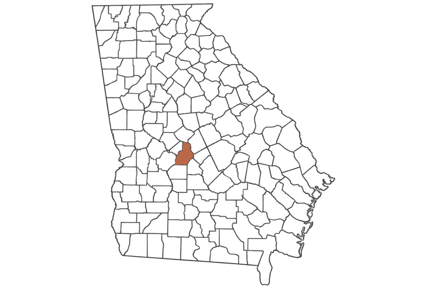 Houston County Georgia jobs map highlighting Houston County